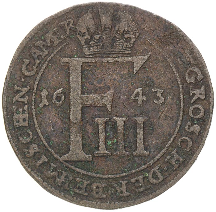 Početní groš 1643 - avers