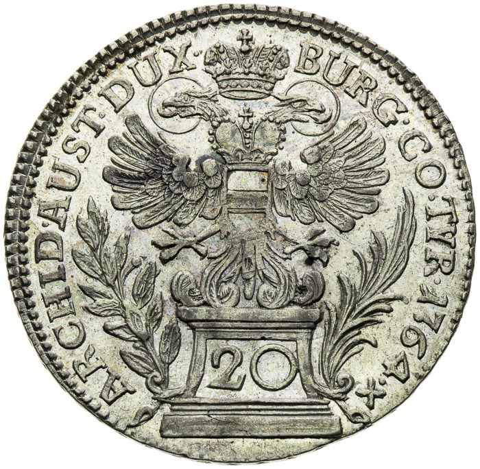 20 Kreutzer 1764 - back