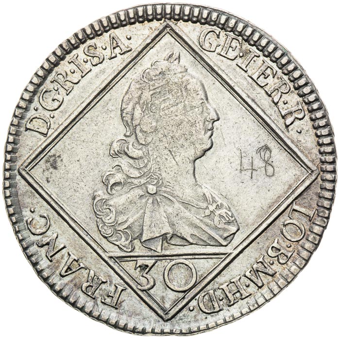 30 Krejcar 1749 - avers