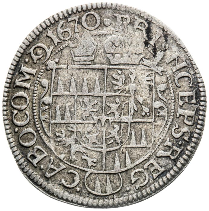 3 Kreutzer 1670 - back