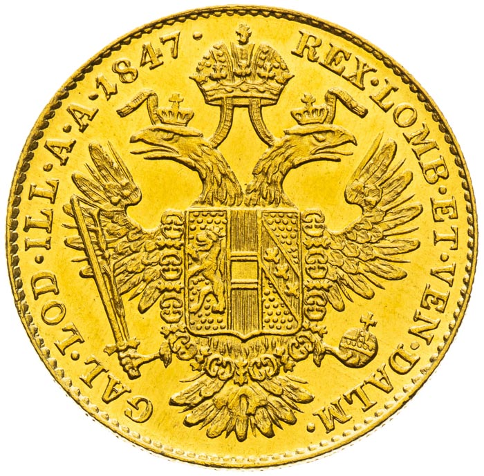 Dukát 1847 - revers