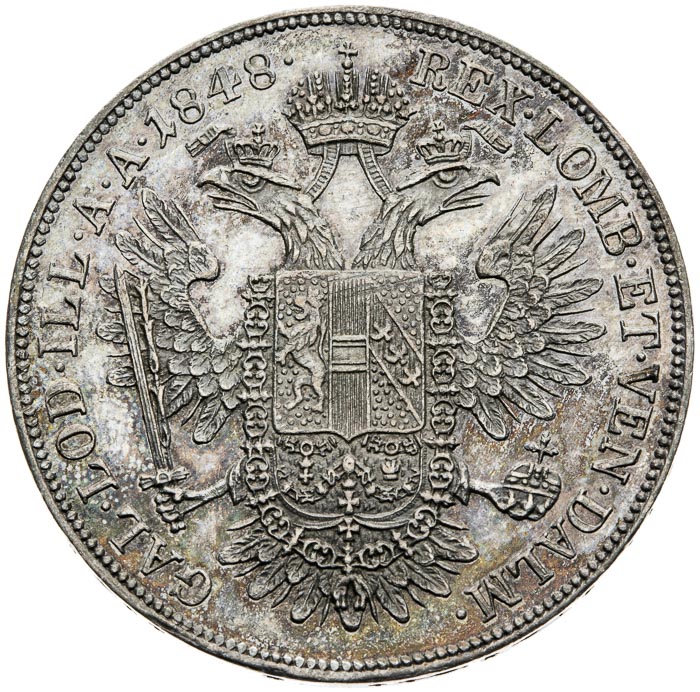 1/2 Tolar 1848 - revers