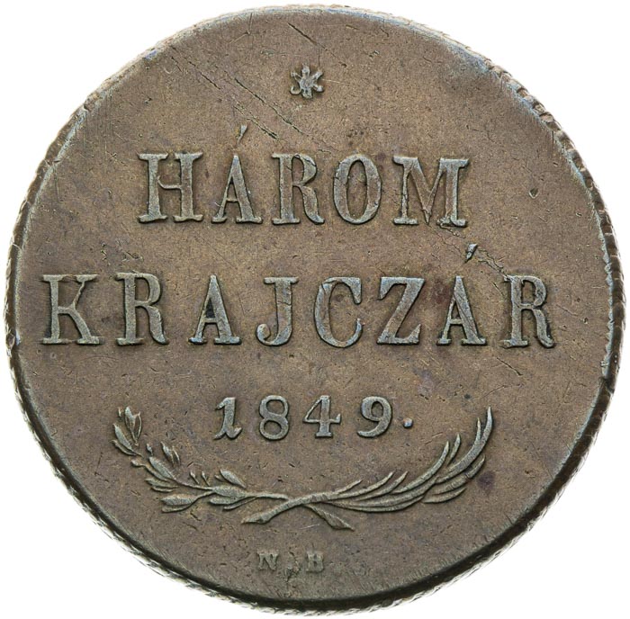 3 Kreutzer 1849 - back