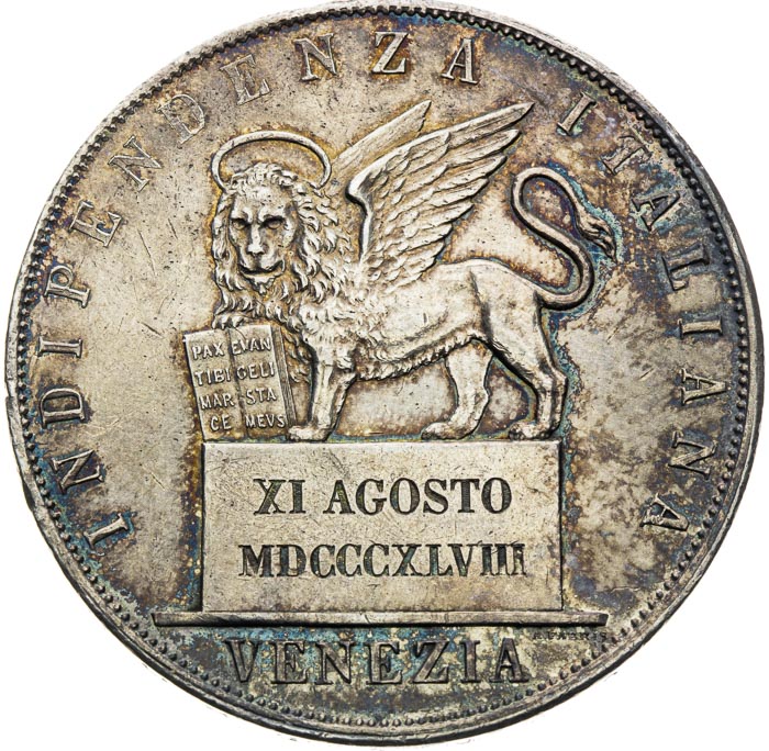 5 Lira 1848 - back