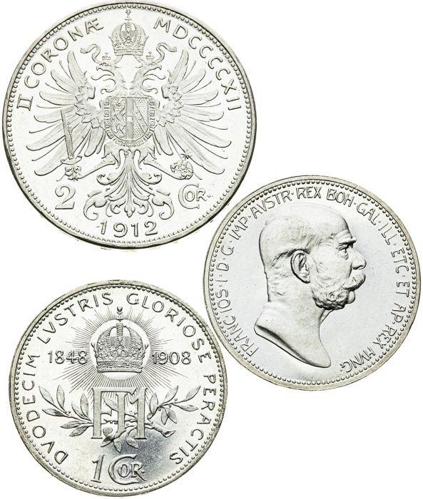 Lot stříbrných mincí (3 ks) - revers
