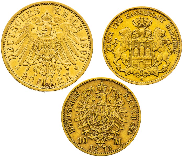 Gold coins (3 pcs) - back