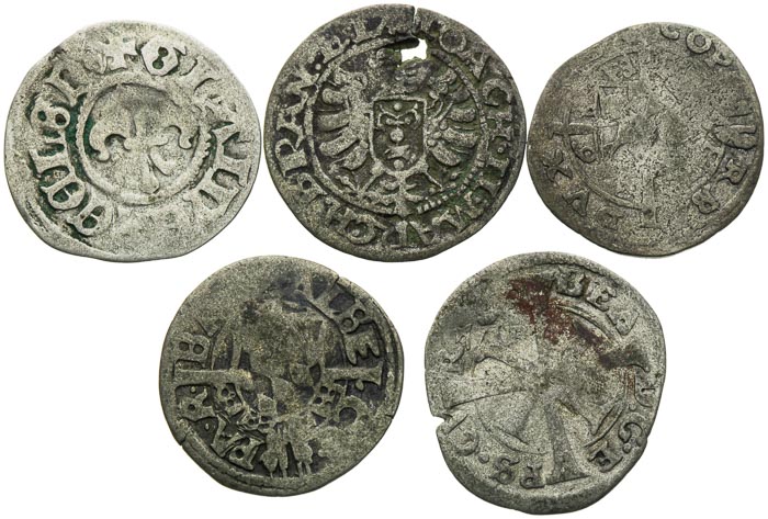 Lot of siver coins (5 pcs) - front