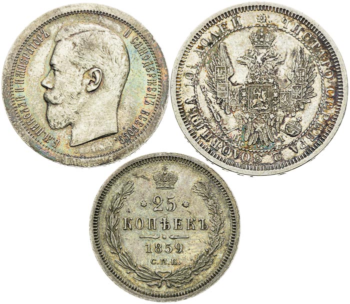 Lot stříbrných mincí (3 ks) - avers