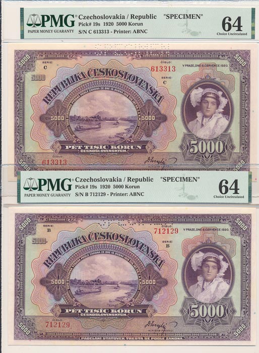 5000 Koruna 1920 (2 pcs) - front