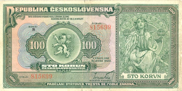100 Koruna 1920 S - front