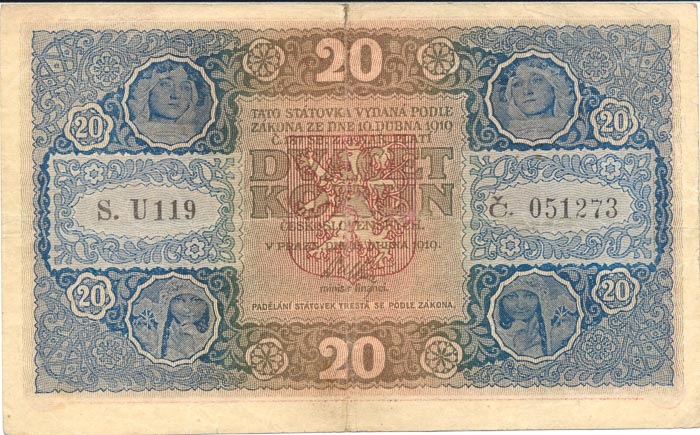 20 Koruna 1919 U 119 - front