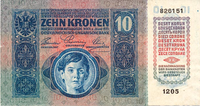 10 Koruna 1915/1919 s. 1210 (stamp) - front