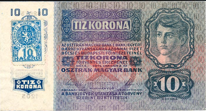 10 Koruna 1915/1919 s. 1210 (stamp) - back