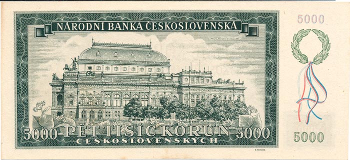 5000 Koruna 1945 s. 19 A - back