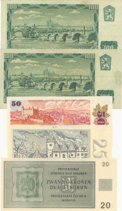 Lot of banknotes (5 pcs) - back