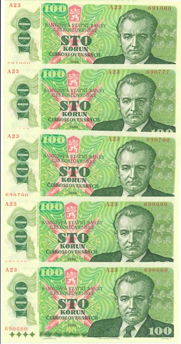 100 Koruna 1989 (10 pcs) - back
