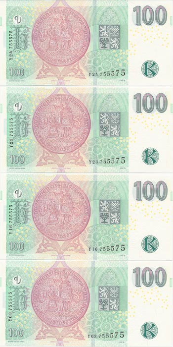 100 Koruna 2018 (4 pcs) - back