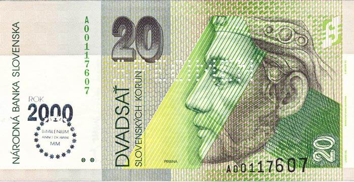 20 Koruna 1993 A (bank specimen) - front