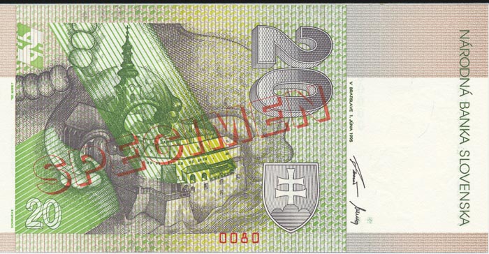 20 Koruna 1995 B (annulus) - back