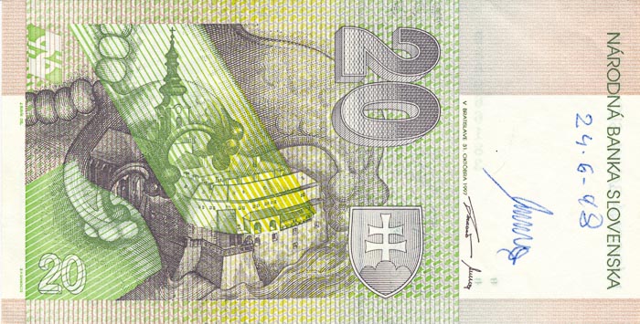 20 Koruna 1997 B - back