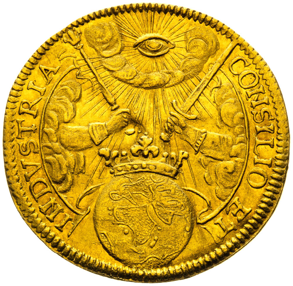 Gold token 1658 (Ducat) - back