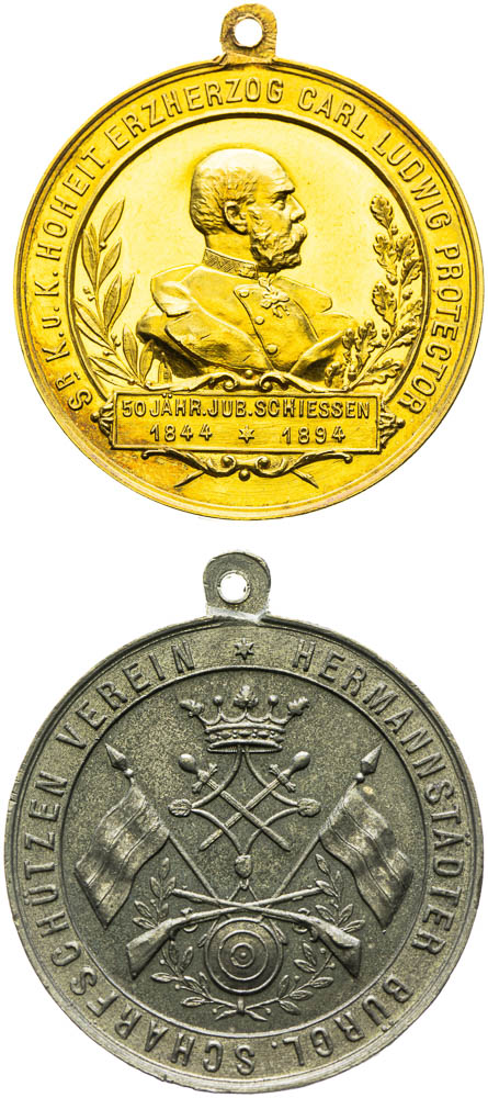Gold and Tin medal 1894 (2 pcs) - front