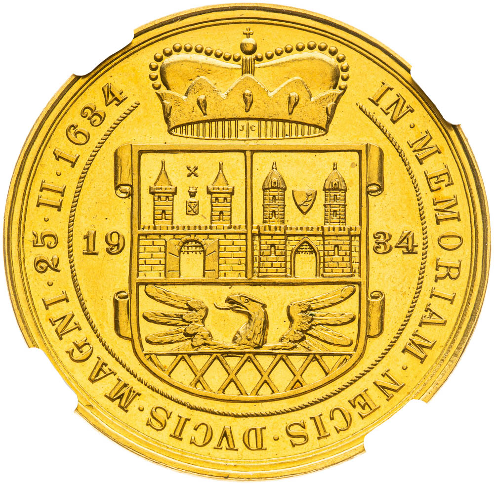 Gold medal 1934 (10 Ducats) - back