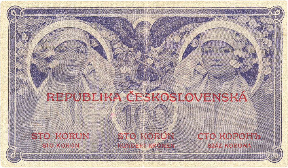 100 Koruna 1919 - back