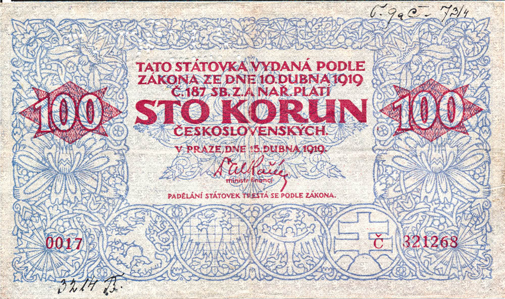 100 Koruna 1919 (Counterfeit) - front