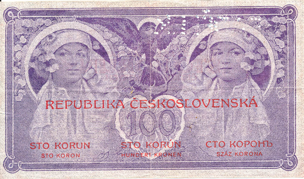 100 Koruna 1919 (Counterfeit) - back