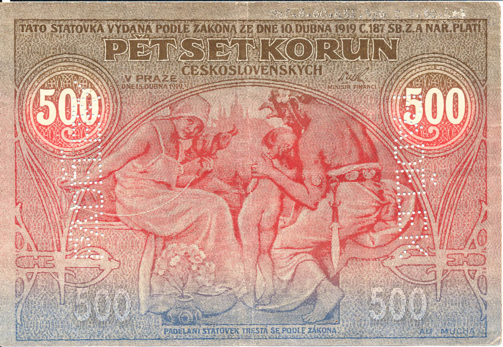 500 Koruna 1919 (Counterfeit) - back