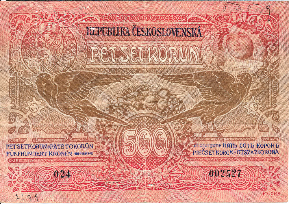 500 Koruna 1919 (Counterfeit) - front