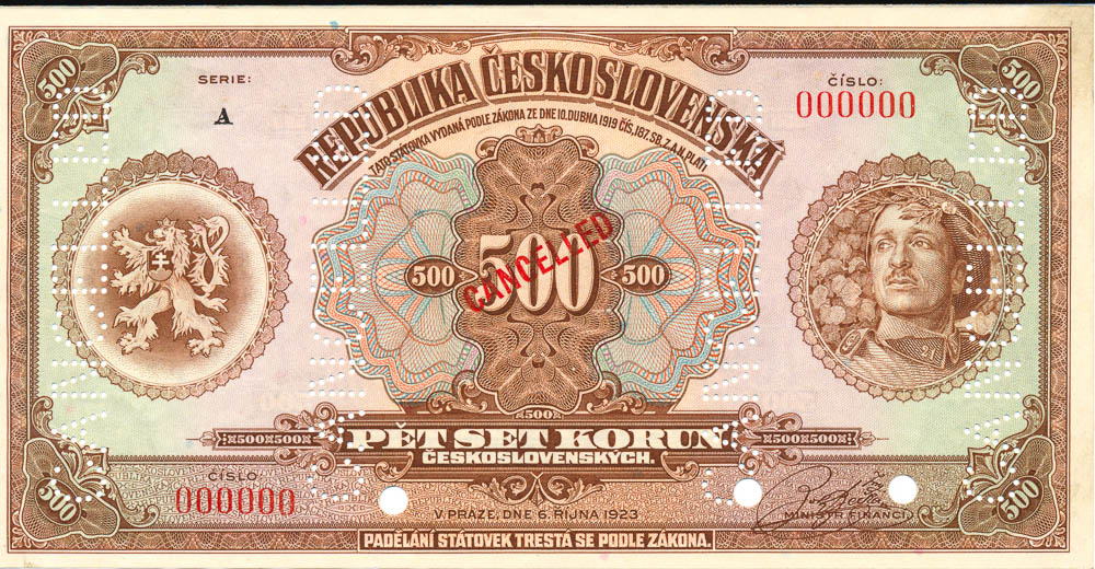 500 Koruna 1923 (annulus) - front