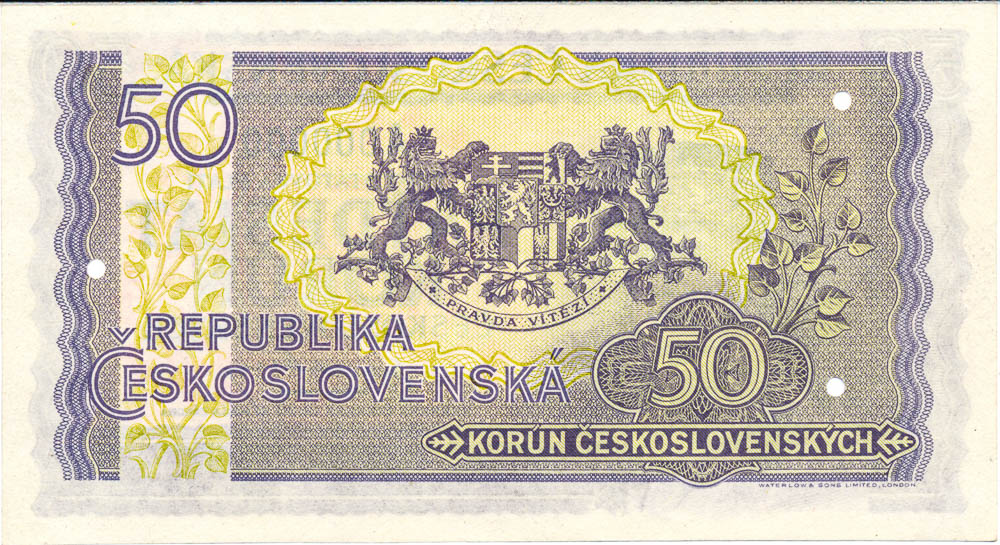 50 Koruna 1945 (annulus) - back