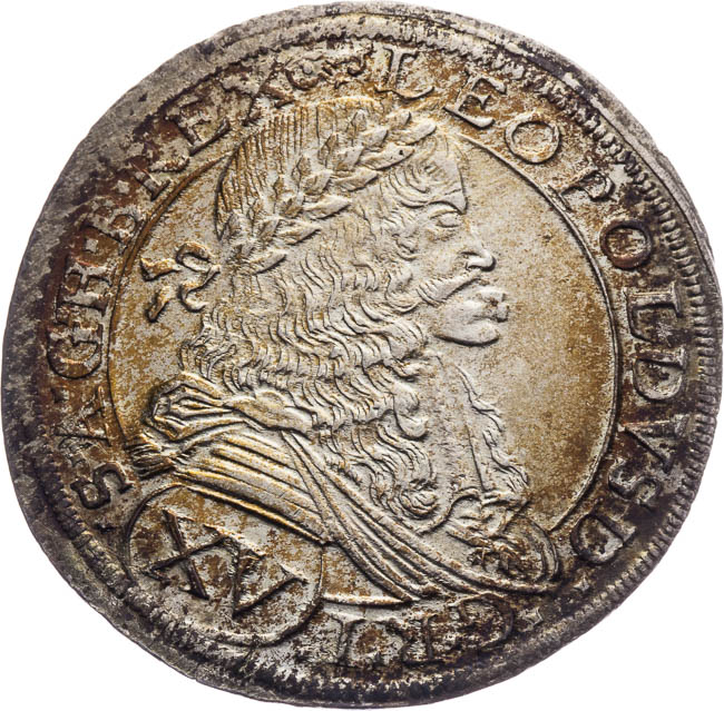XV Kreuzer 1674 - front