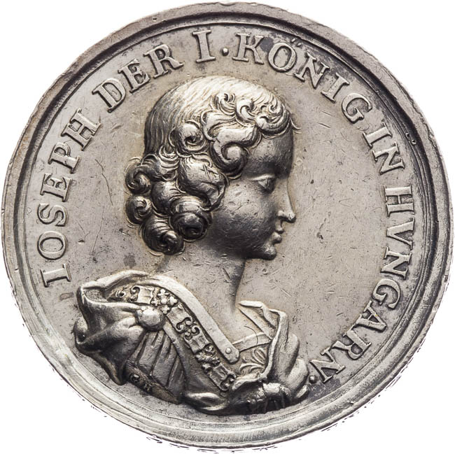 Korunovační medaile 1687 - avers