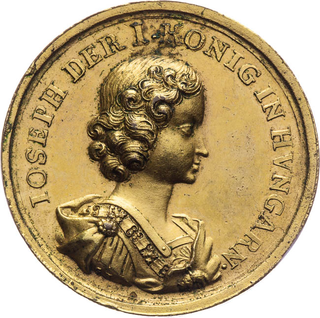 Korunovační medaile 1687 - avers