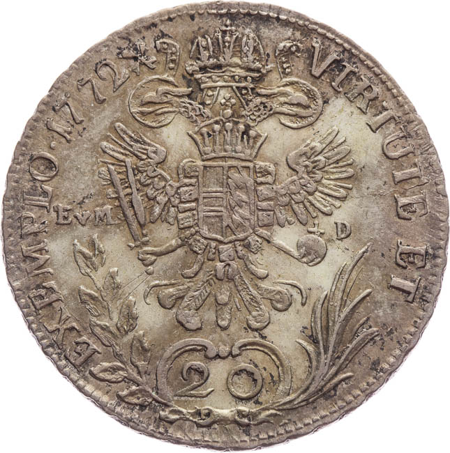 20 Kreuzer 1772 - back