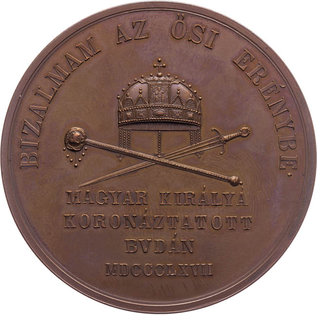 Korunovační medaile 1867 Budín - revers