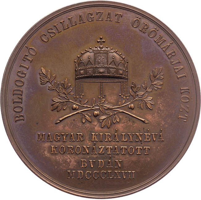 Coronation Medal 1867 Buda - back