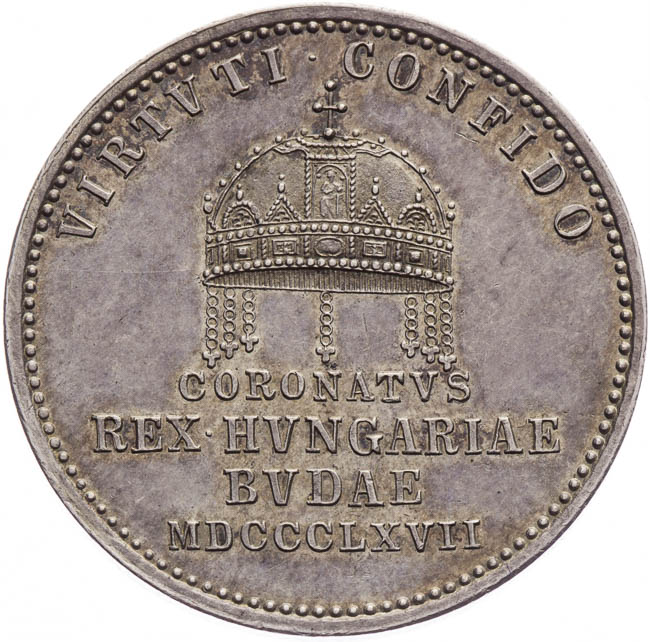 Coronation token 1867 Buda - back