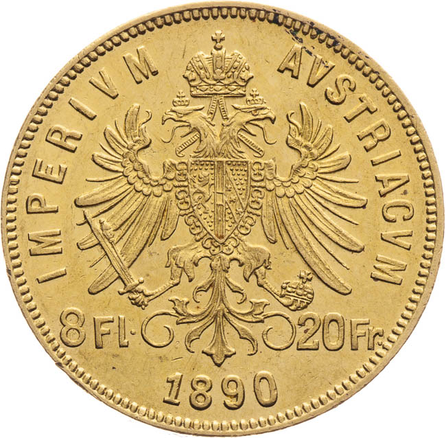 8 Gulden 1890 - back