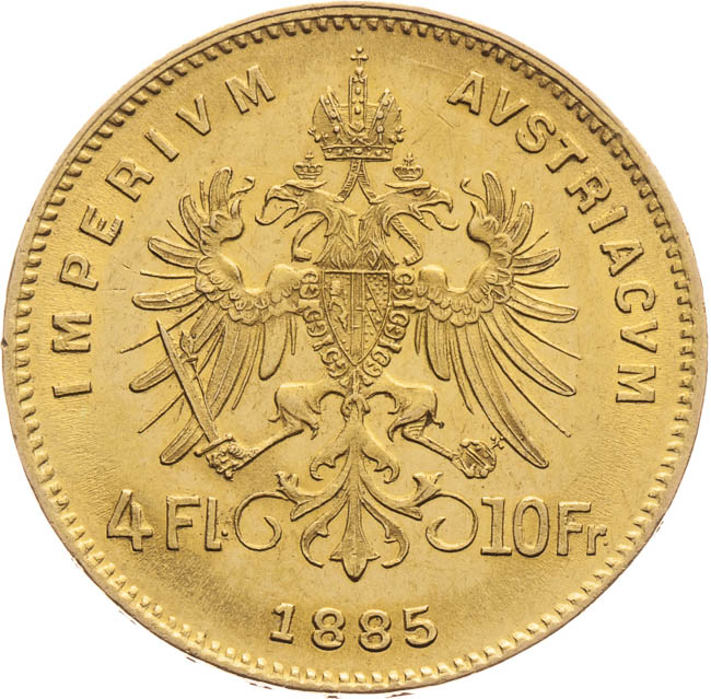 4 Gulden 1885 - back
