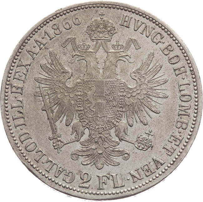 2 Gulden 1866 - back