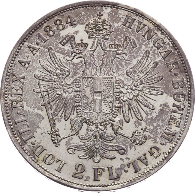 2 Gulden 1884 - back