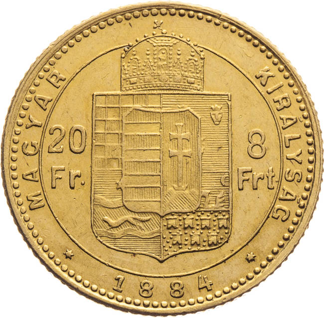 8 Gulden 1884 - back