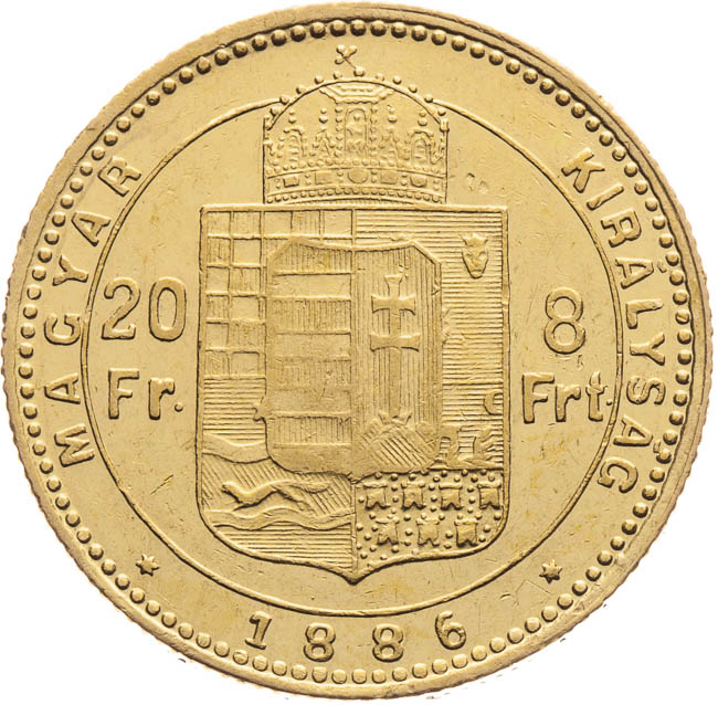 8 Gulden 1886 - back