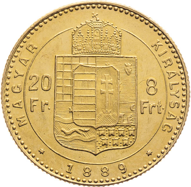 8 Gulden 1889 - back