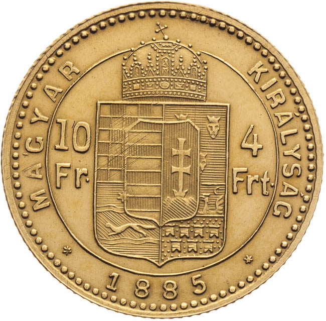 4 Gulden 1885 - back