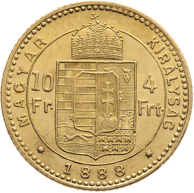 4 Gulden 1888 - back